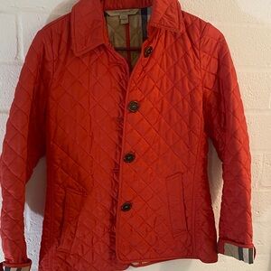 Burberry Men's Quilted Orange Jacket
